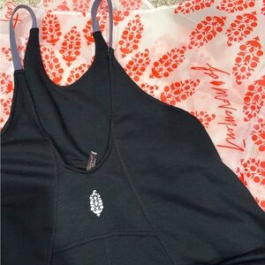 FP Movement by Free People Black High-Neck Jumpsuit with Lilac Straps